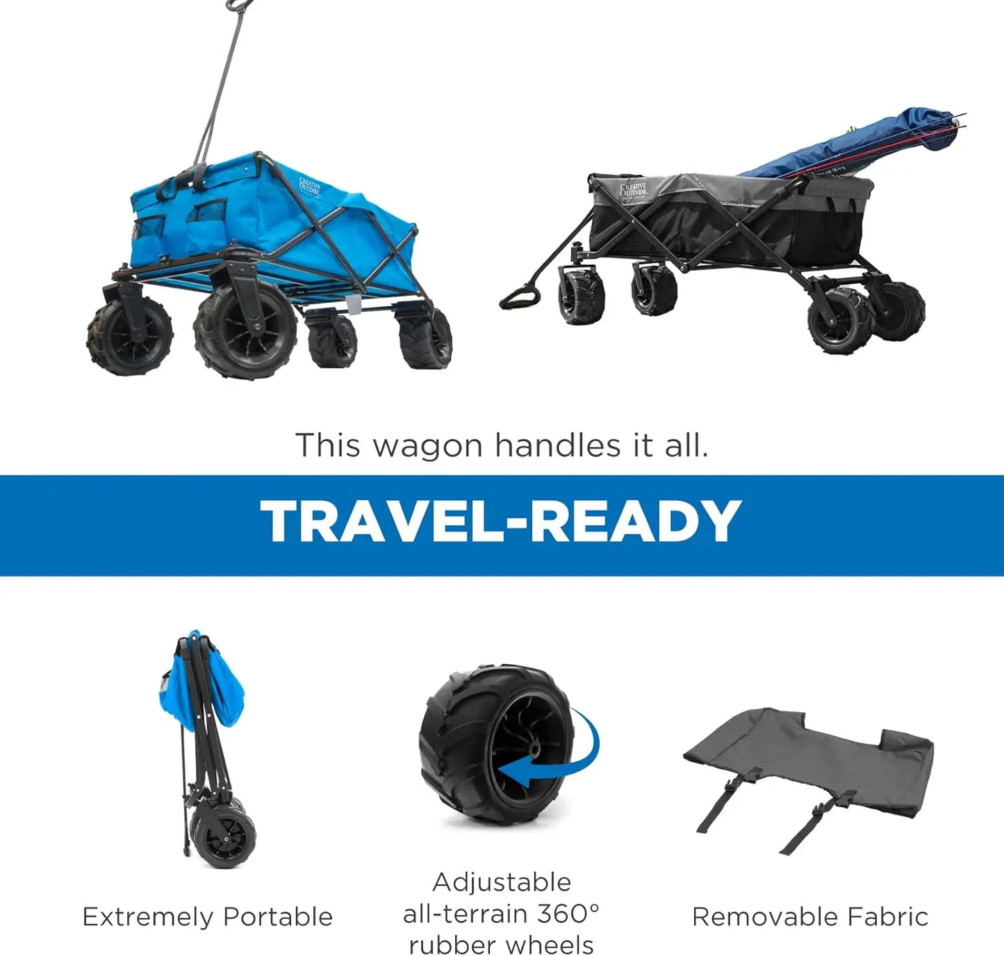 Wagon for Kids Push Pull Collapsible Stroller Folding Cart for Cargo | All Terrain | Beach Park Garden Sports & Camping