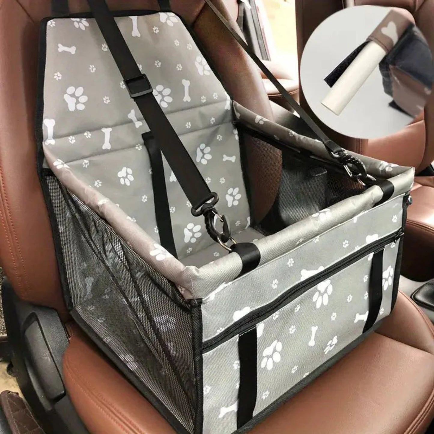 Pet Car Booster Seat For Dog And Cat Portable Breathable Bag With Seat Belt Safety Stable For Travel
