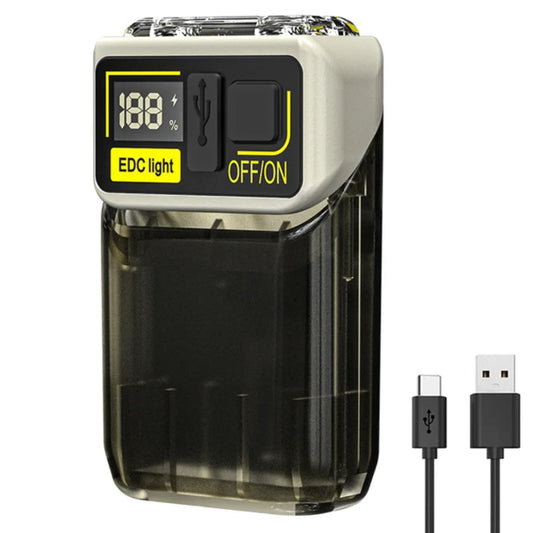 +COB Mini Keychain Flashlight 380LM Portable Mini Torch 6 Light Modes Pocket Camping Light 180° Rotatable  Hiking Camping