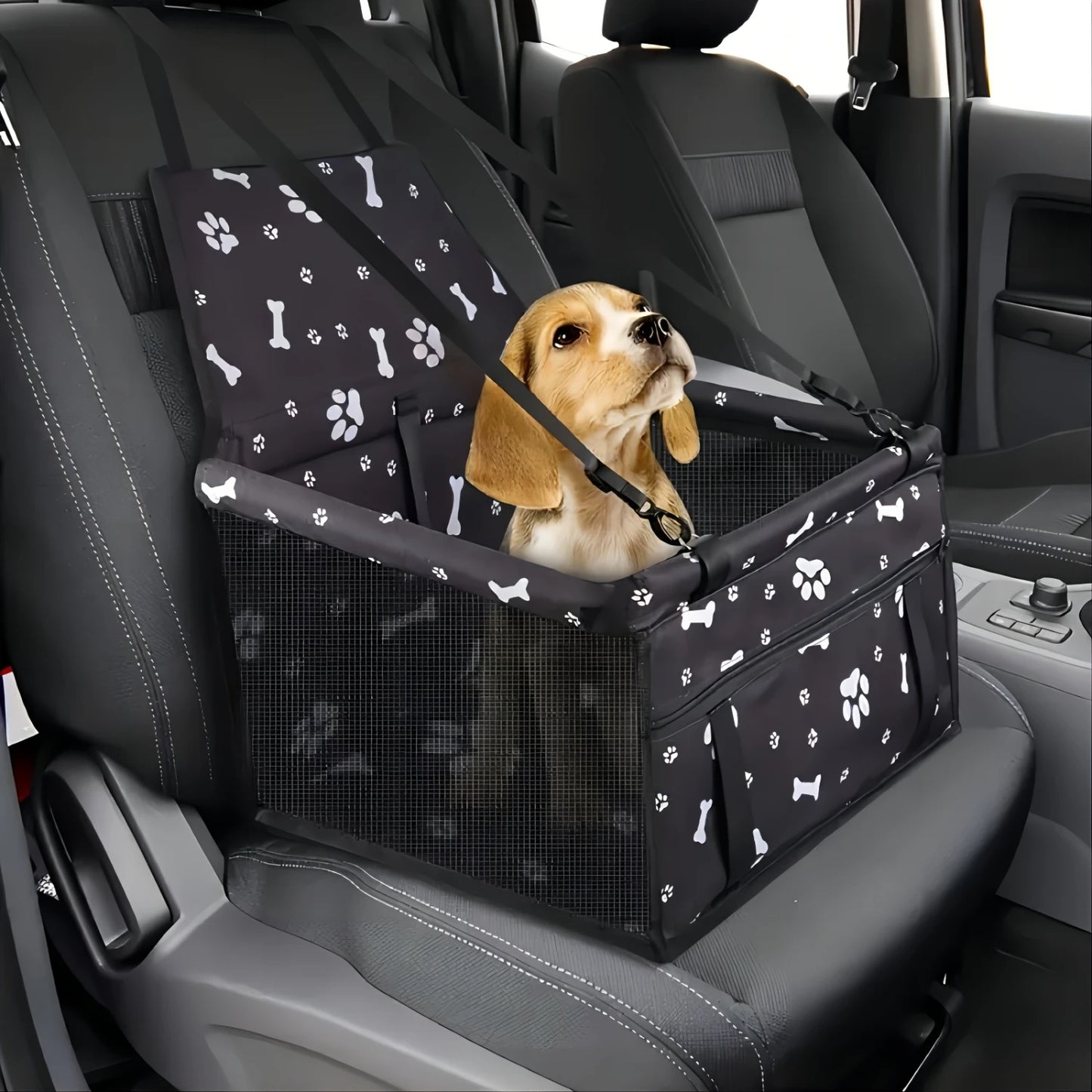 Pet Car Booster Seat For Dog And Cat Portable Breathable Bag With Seat Belt Safety Stable For Travel