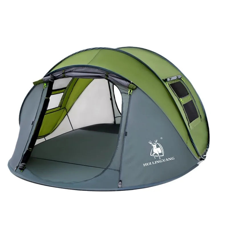 3 to 4 People Outdoor Throw Open Tent Automatic Pop Up Waterproof Family Tent for Camping and Hiking