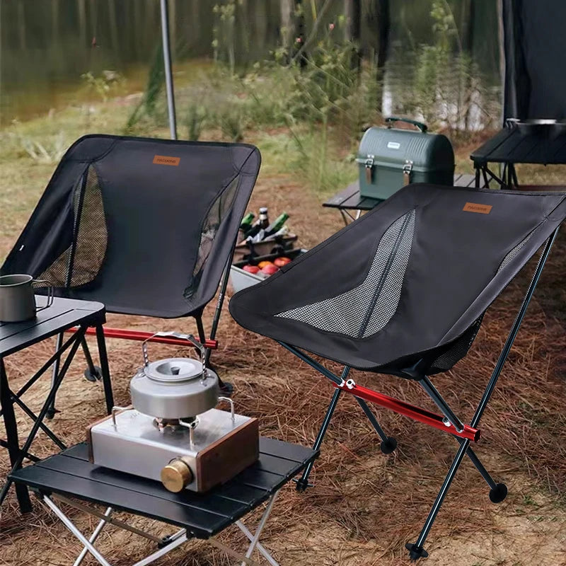 PACOONE Travel Ultralight Folding Chair Portable Moon Chair for Outdoor Camping Fishing Beach Hiking and Picnic
