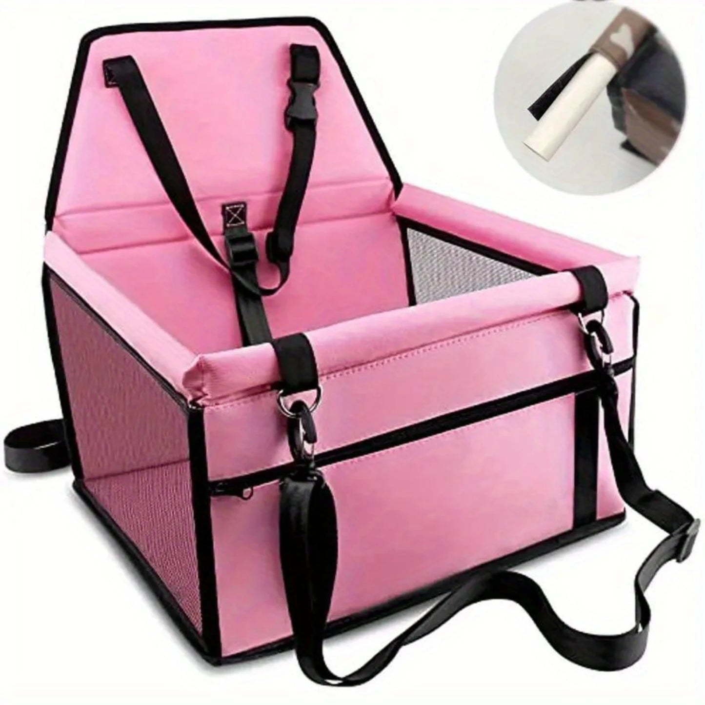 Pet Car Booster Seat For Dog And Cat Portable Breathable Bag With Seat Belt Safety Stable For Travel