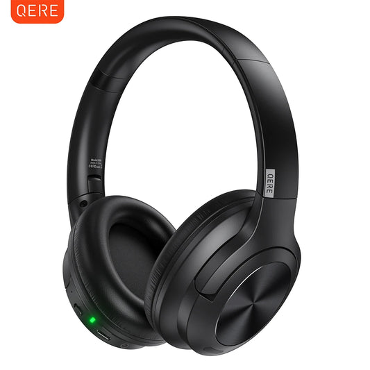 Wireless Bluetooth Headset QERE E80 Earphone 5.3 ANC Noise Cancellation Hi-Res Audio Over Ear Headphones 70 Hours Battery Life 40mm Driver
