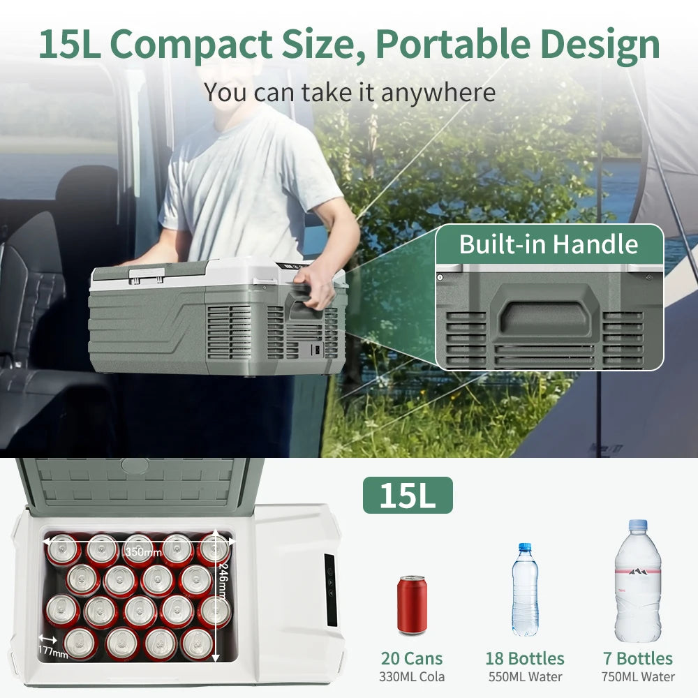 Alpicool NL15 15L Portable Car Refrigerator 12V DC Unit