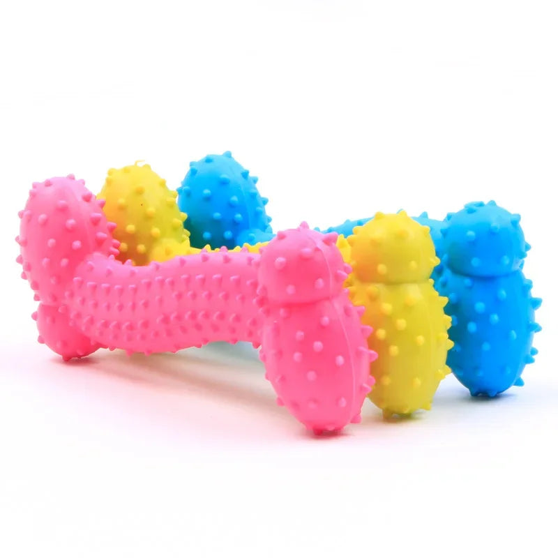 Pet TPR Bite Resistant Chew Toy for Dogs Small Biting Bone Puppy Accessories 1 Piece Random Color