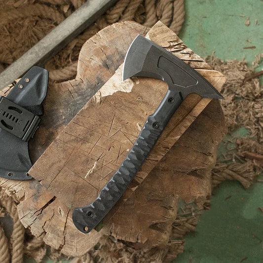 PSRK Forged Tactical Survival Axe Full Tang G10 Handle Multipurpose Wood Cutting Rescue Axe Outdoor Camping Defense Tool