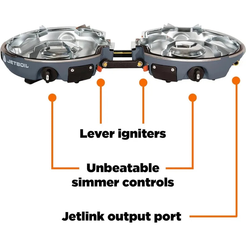 Jetboil Genesis Basecamp Backpacking and Camping Stove Cooking System with Cookware Set