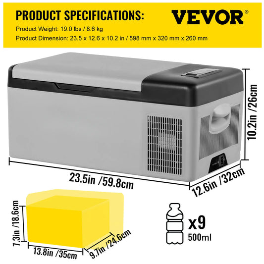 SucceBuy Portable Car Refrigerator 9L 15L Compressor Fridge