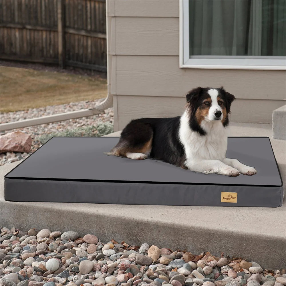 Large Orthopaedic Dog Bed Waterproof Cushion Pet Mattress 2 in 1 with Removable Washable Cover for Indoor and Outdoor Use