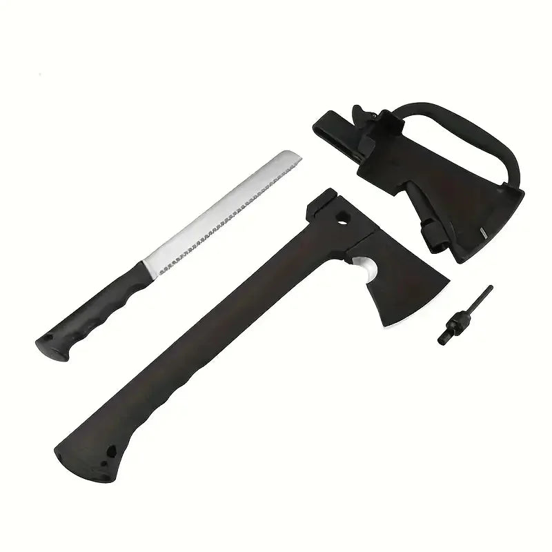Camping Hand Axe And Survival Gear Lightweight Hatchet With Nested Serrated Wood Saw Knife And Magnesium Fire Starter Tool