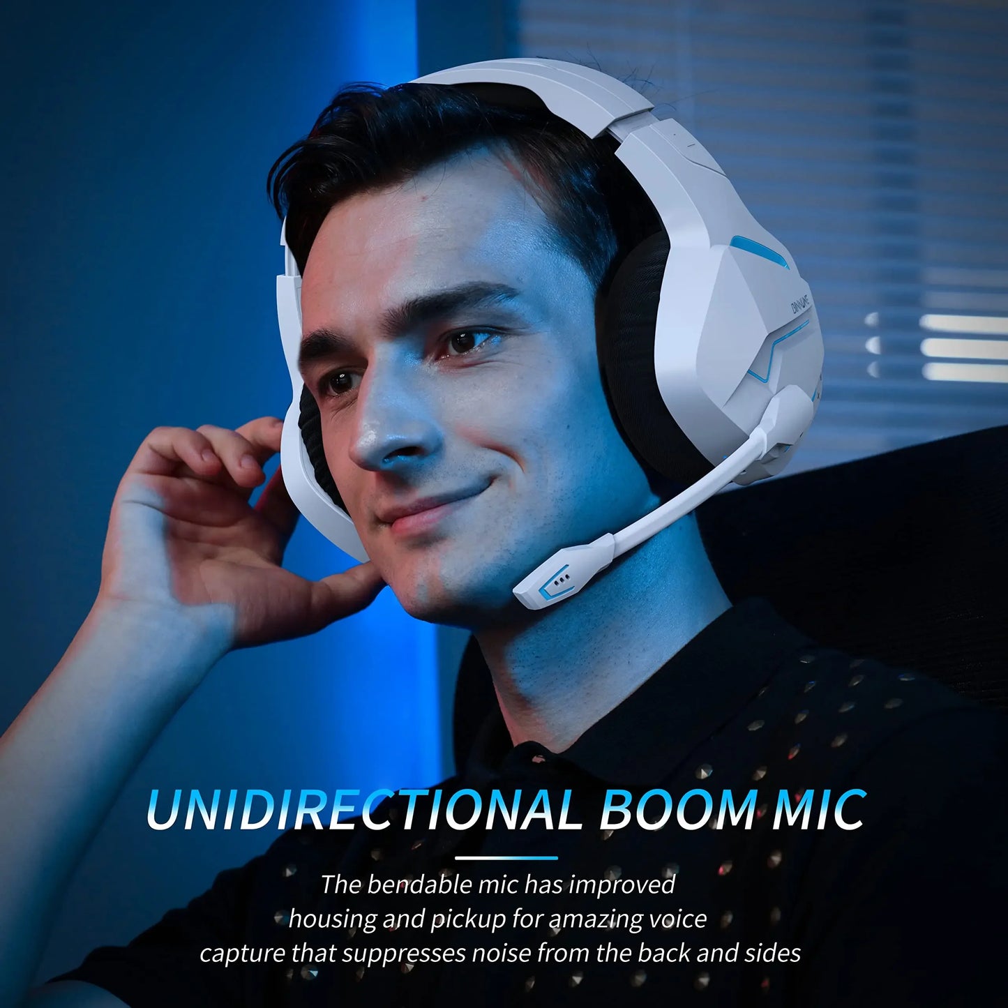 Binnune BW01 Wireless Gaming Headset with Microphone for PC PS4 PS5 2.4G Bluetooth USB Gamer Headphones for Laptop Computer