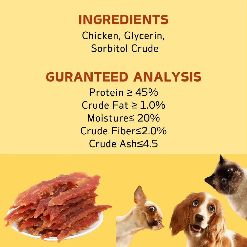 2 Pack Chicken Jerky Treats for Small Medium Large Dogs Made with Real Pure Chicken 200g 7.05oz Healthy Snack