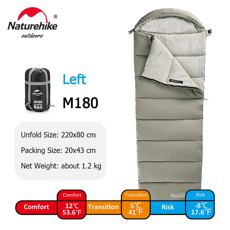 Naturehike M180 Lightweight Sleeping Bag M300 Double Sleeping Bag M400 Winter Sleeping Bag Machine Washable