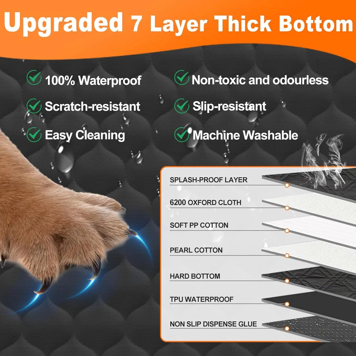 Waterproof Foldable Dog Car Seat Hammock Seat Protector
