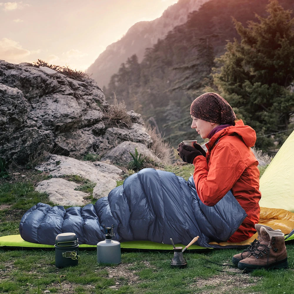 Kamperbox Ultralight Down Sleeping Bag for Camping Outdoor Use Comfortable Temperature Scale 5 to 0 Degrees