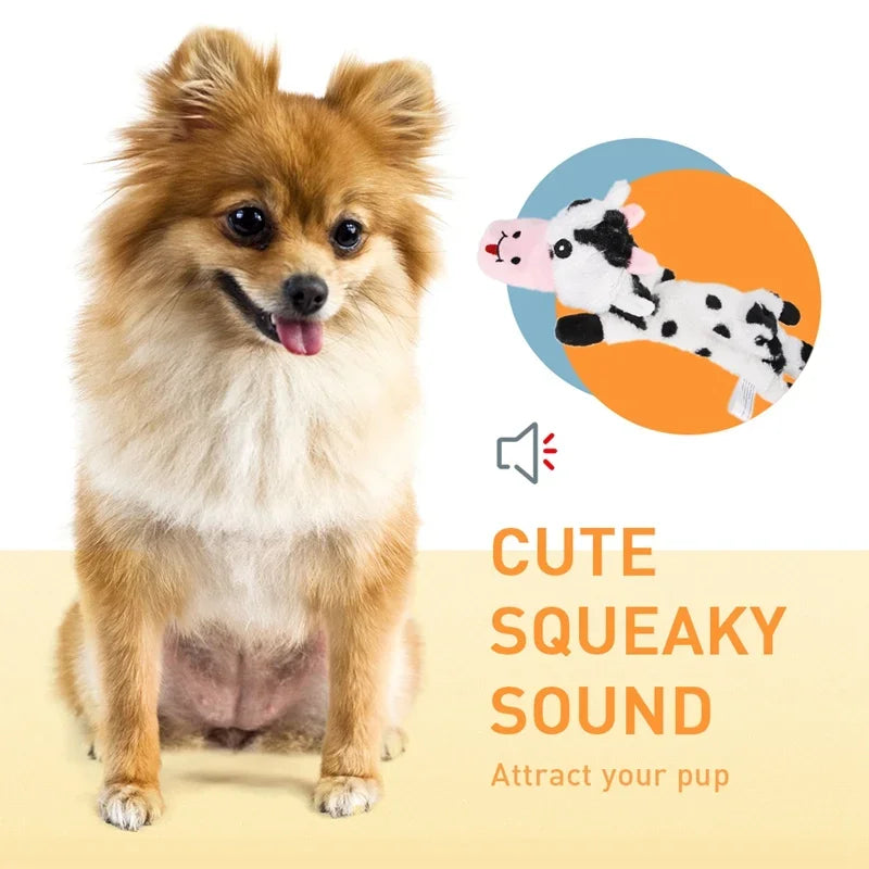 5 Pieces Funny Simulated Animal No Stuffing Dog Toy Set Durable Plush Squeaky Chew Toys for Dogs