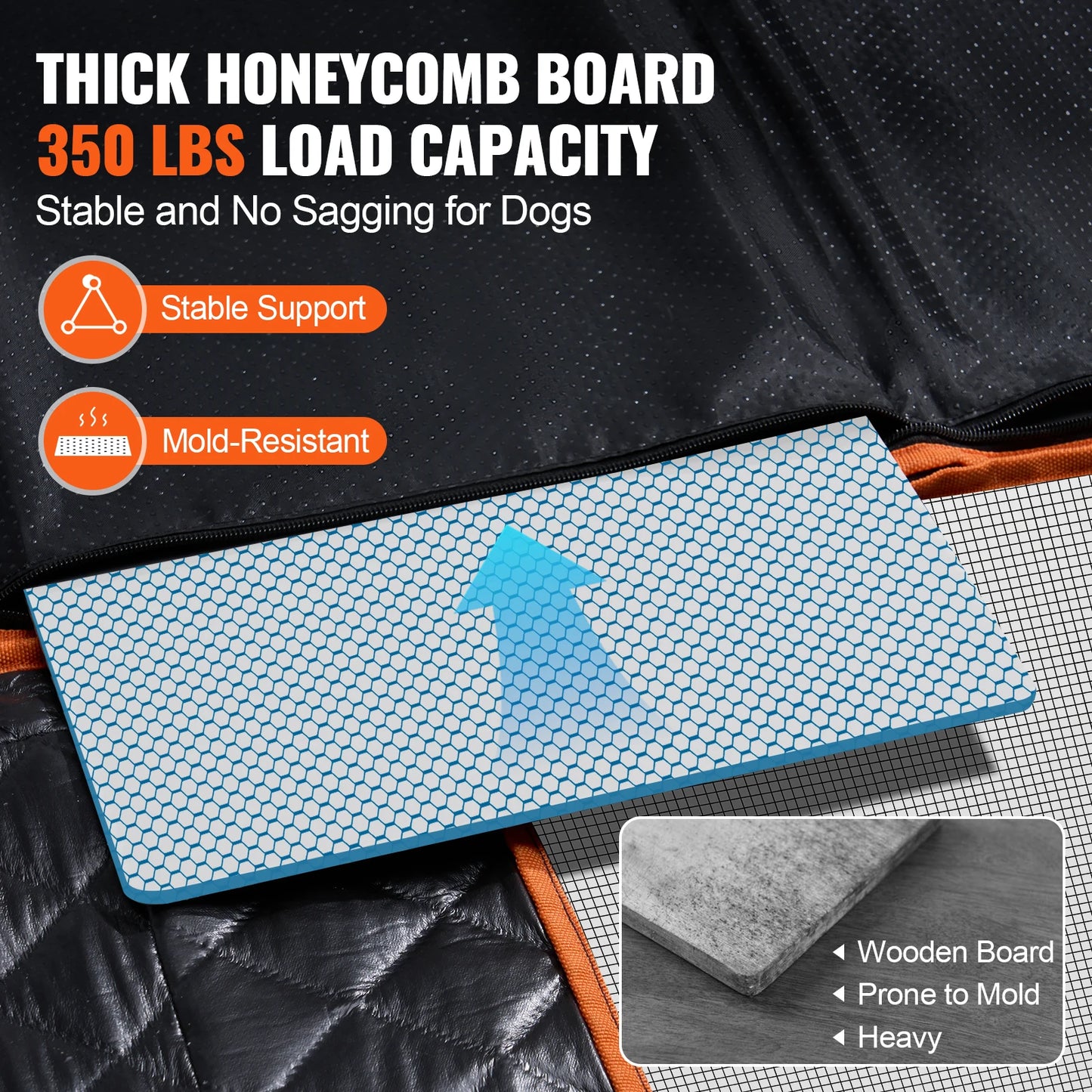 Vevor Back Seat Extender Dog Car Seat Cover with Mesh Window and Storage Pocket for Dogs Supports 350 Pounds Hammock Style
