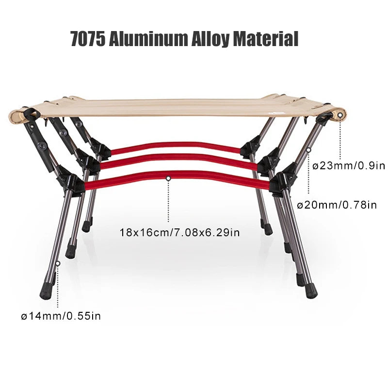 Westtune Camping Cot with Leg Extenders Portable Folding Bed Ultralight Aluminum Alloy Sleeping Cot for Outdoor Hiking Travel