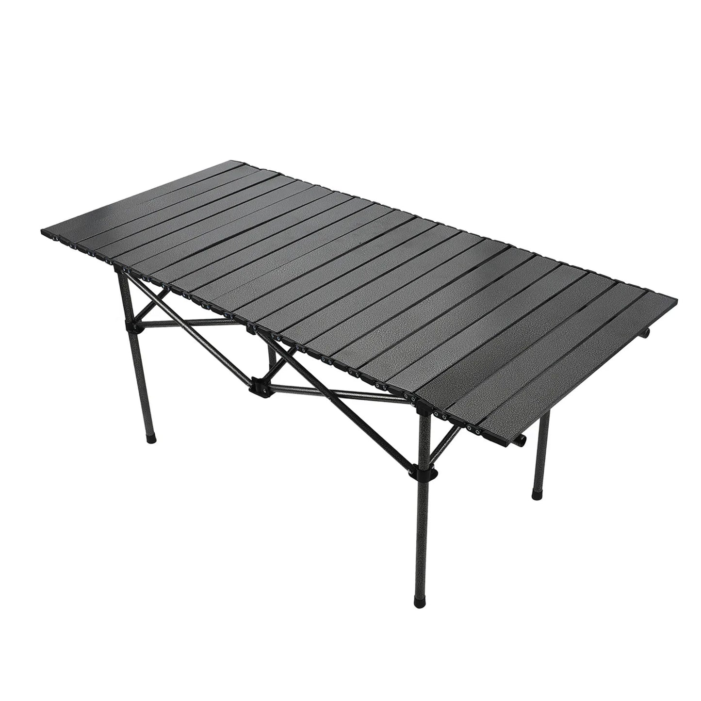 Folding Camping Table 47.24in Black Multi Functional Carbon Steel Portable Roll Up Outdoor Table with Carrying Bag for Outdoor